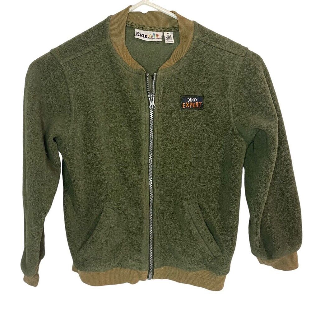 Kids Headquarters Size 6 Boys Jacket Coat Green Fleece Zip Up